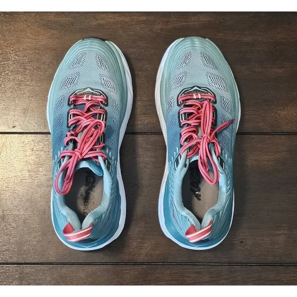 Hoka One One Bondi 6 Sneakers Women's Size 8.5 Blue/Green Comfort Shoes Running - Picture 4 of 8